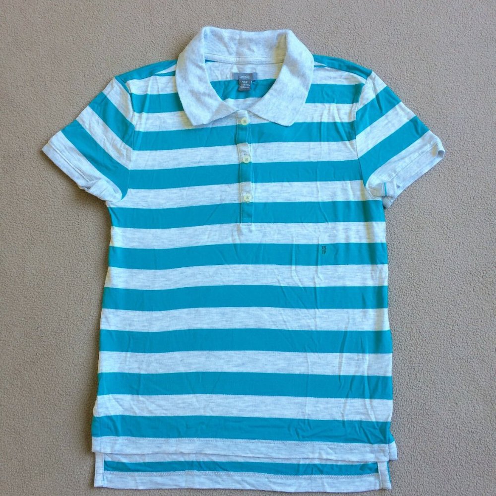 AEO Aerie Women's Striped Tennis Polo Shirt