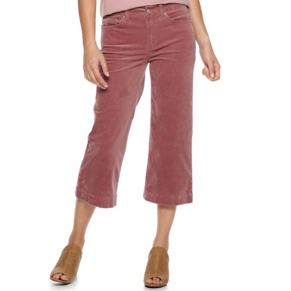 Sonoma Wide Leg Crop Corduroy-Mauve-New with Tags