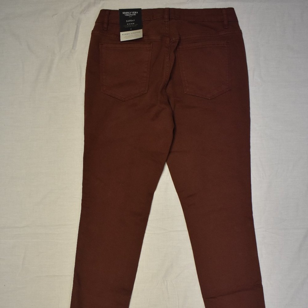 Simply Vera Wang Flex Skinny Pants-Raspberry-New with Tags