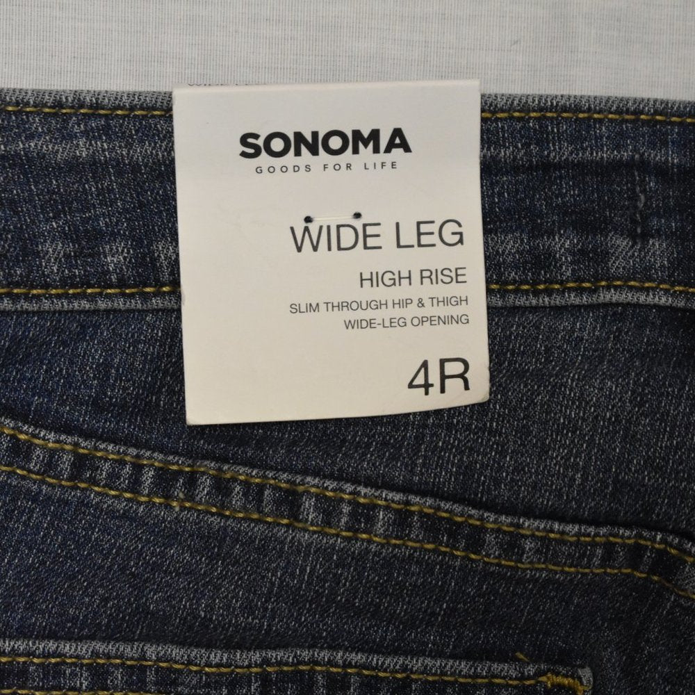 Sonoma Wide Leg High Rise Crop Jeans-Rinse-New with Tags