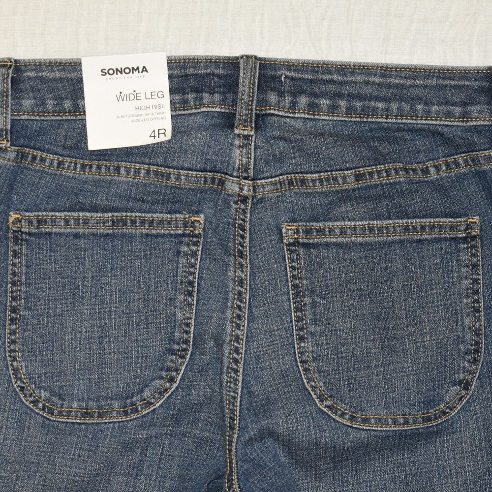 Sonoma Wide Leg High Rise Crop Jeans-Rinse-New with Tags