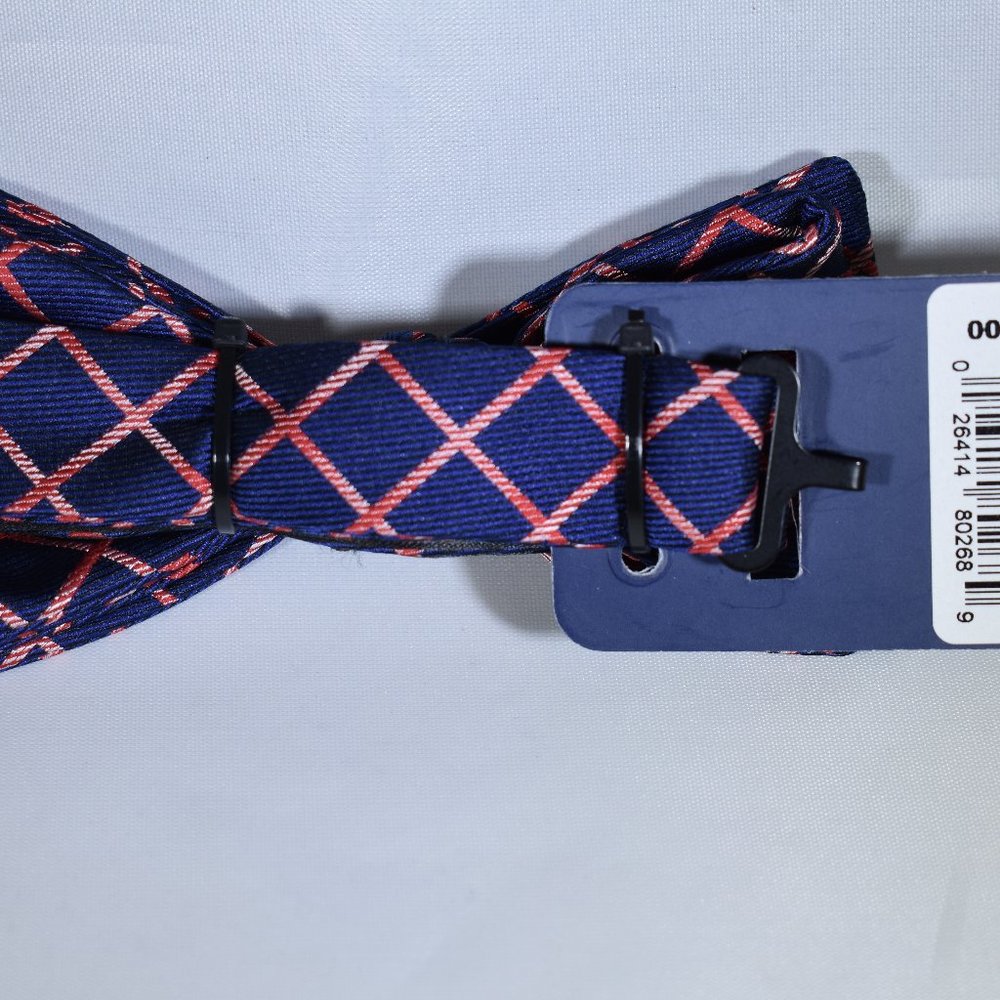 Chaps NWT Bow Tie Navy Blue Red Grid