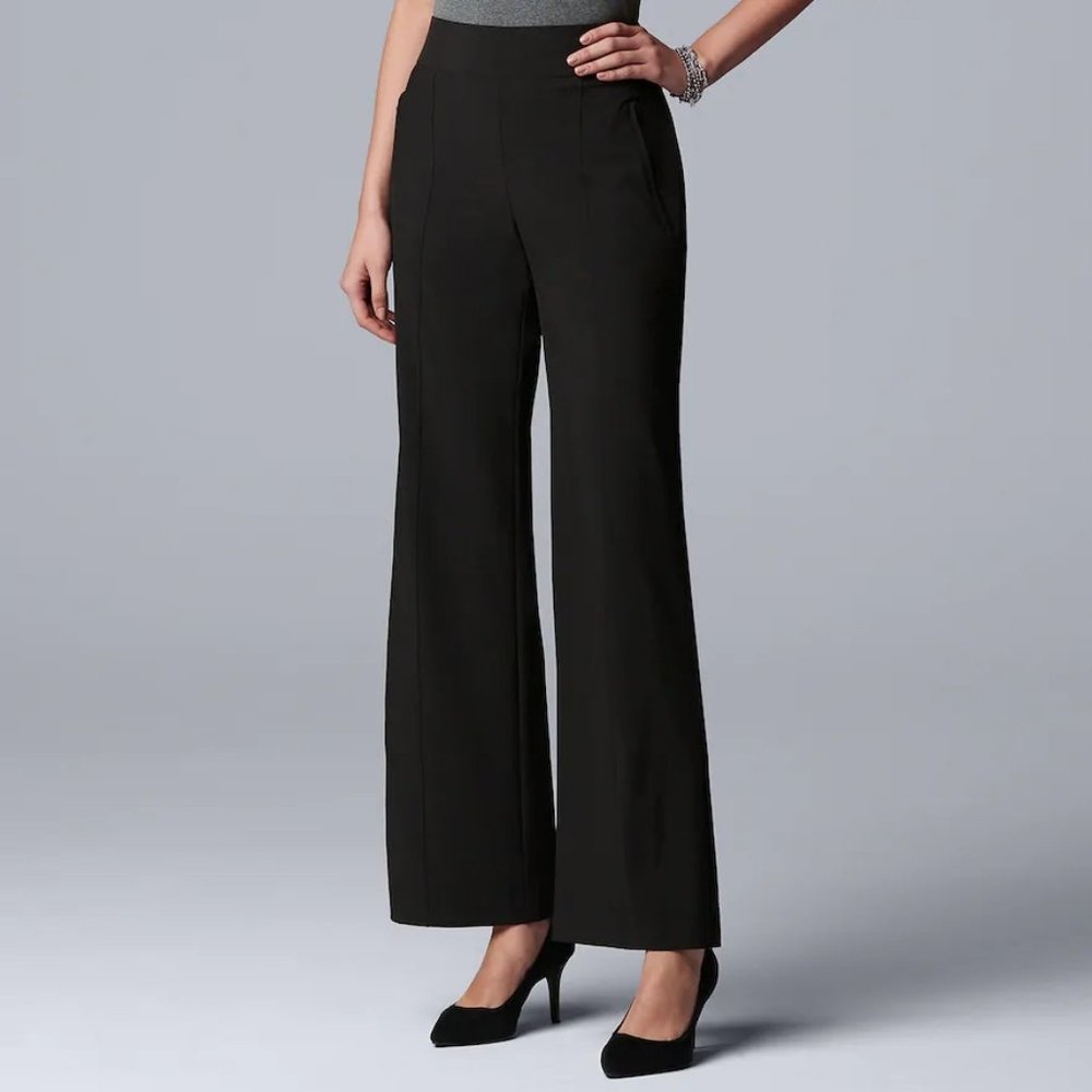 Simply Vera Wang Wide-Leg Utility Pants-Black-New with Tags