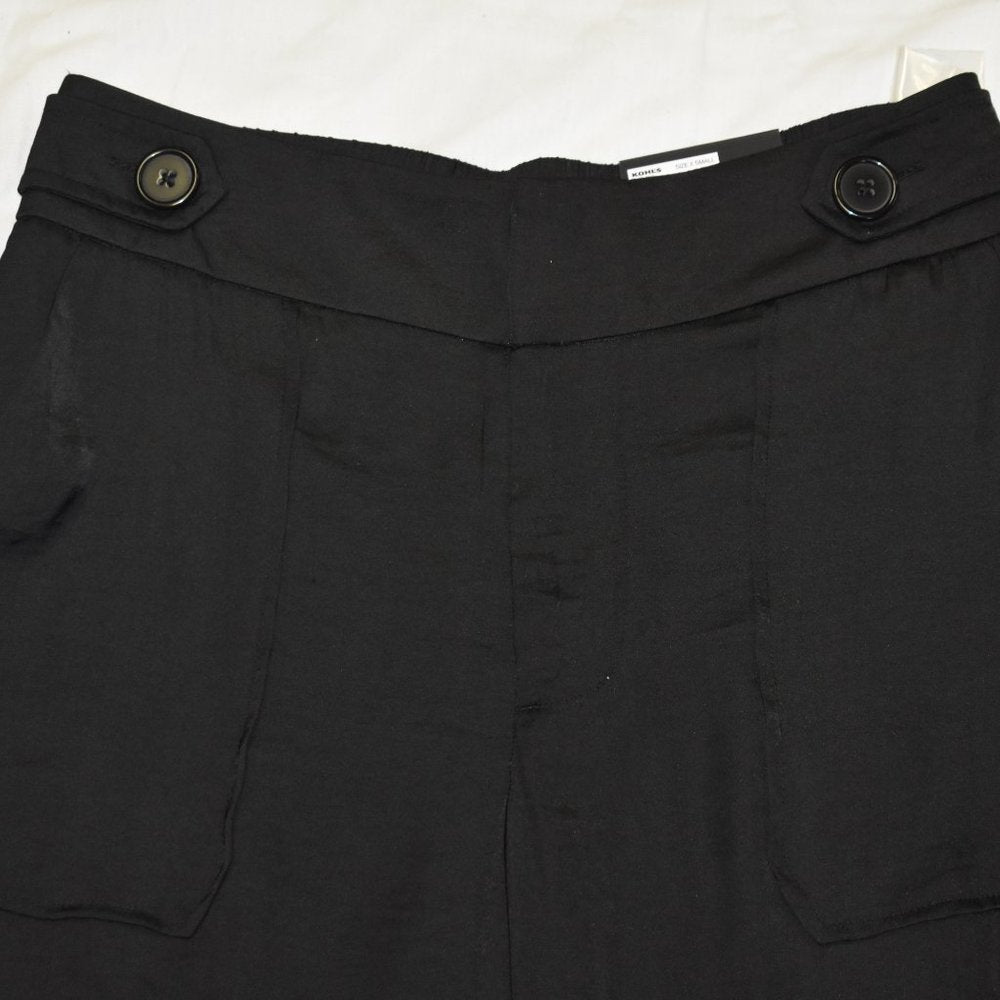 Simply Vera Wang Wide-Leg Utility Pants-Black-New with Tags