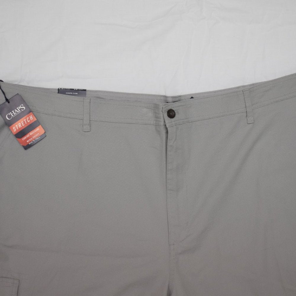 Chaps Big & Tall Stretch Cargo 10.5" Inseam-Grey-NWT