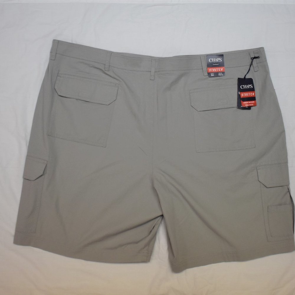 Chaps Big & Tall Stretch Cargo 10.5" Inseam-Grey-NWT