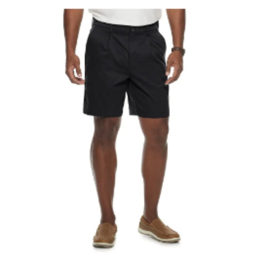 Croft & Barrow Pleated-Front Regular-Fit Performance Shorts-Black-New with Tags
