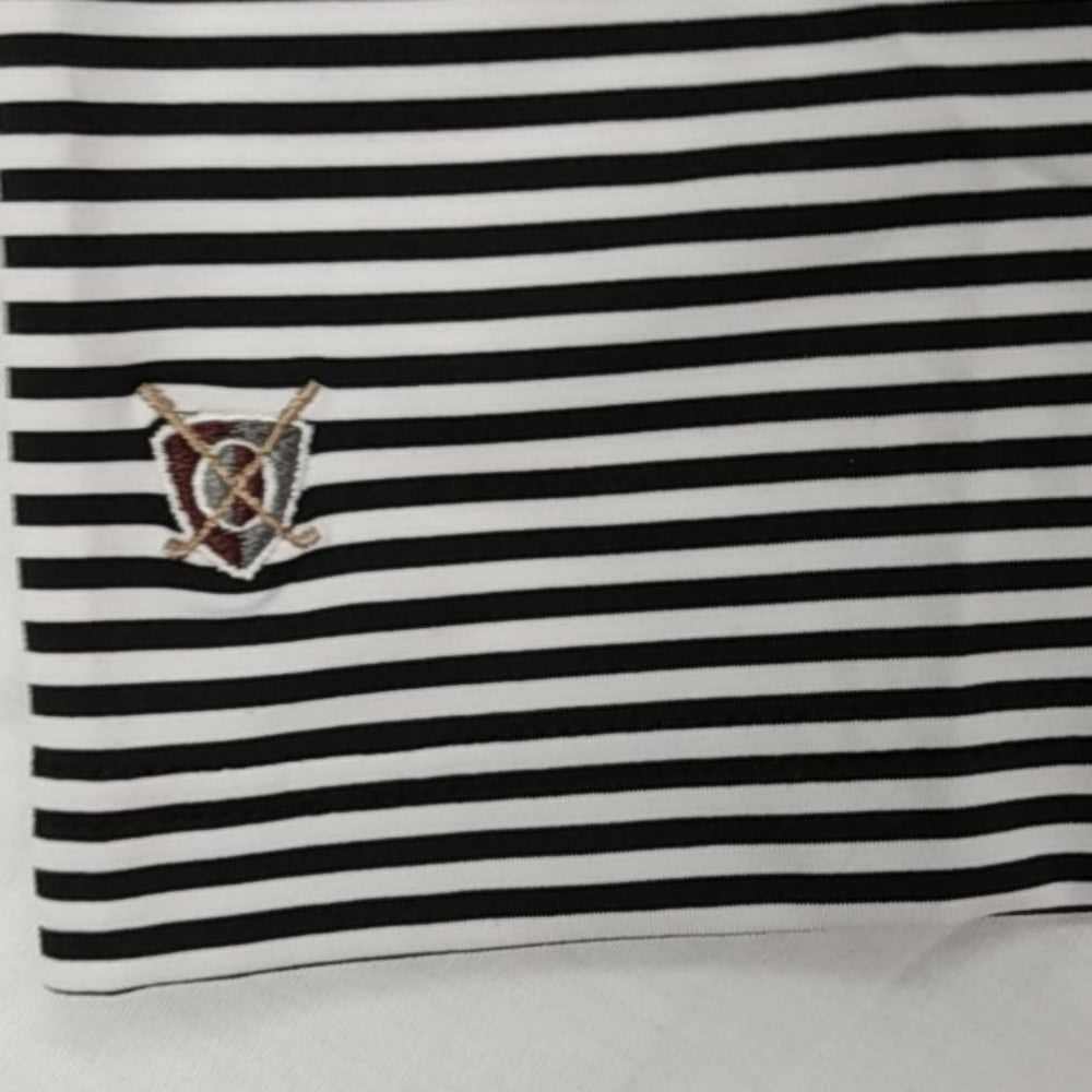 Oxford Golf Shirt Men's Small Blk/wht stripe New with Tags