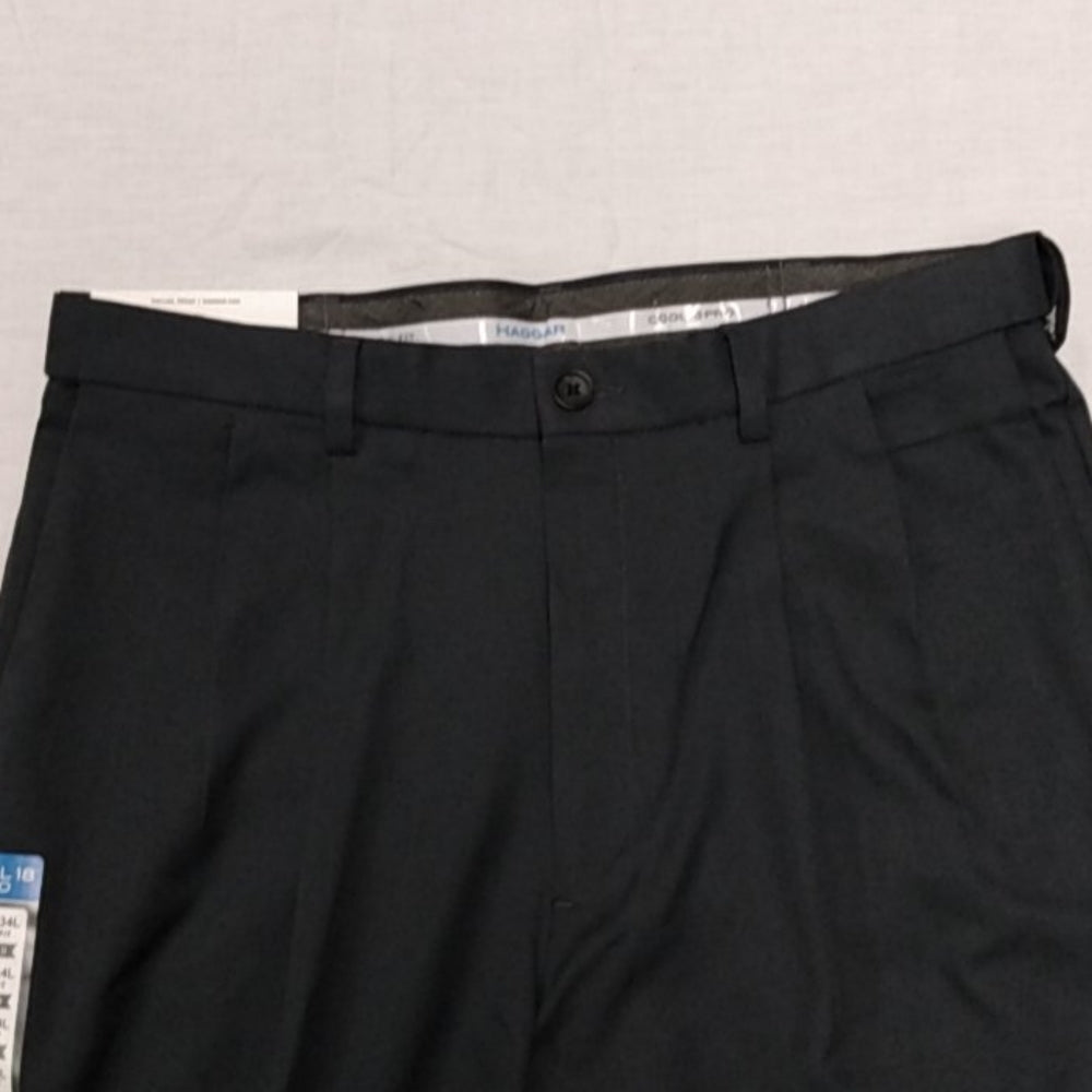 Men's Haggar Cool Pro Classic Fit Pleated Pants - Heather Navy - 44x32 - NWT