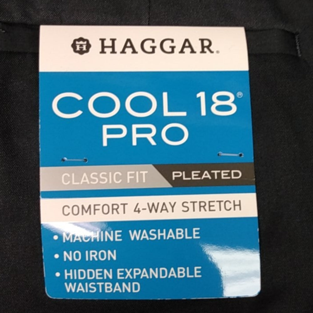 Men's Haggar Cool Pro Classic Fit Pleated Pants - Heather Navy - 44x32 - NWT