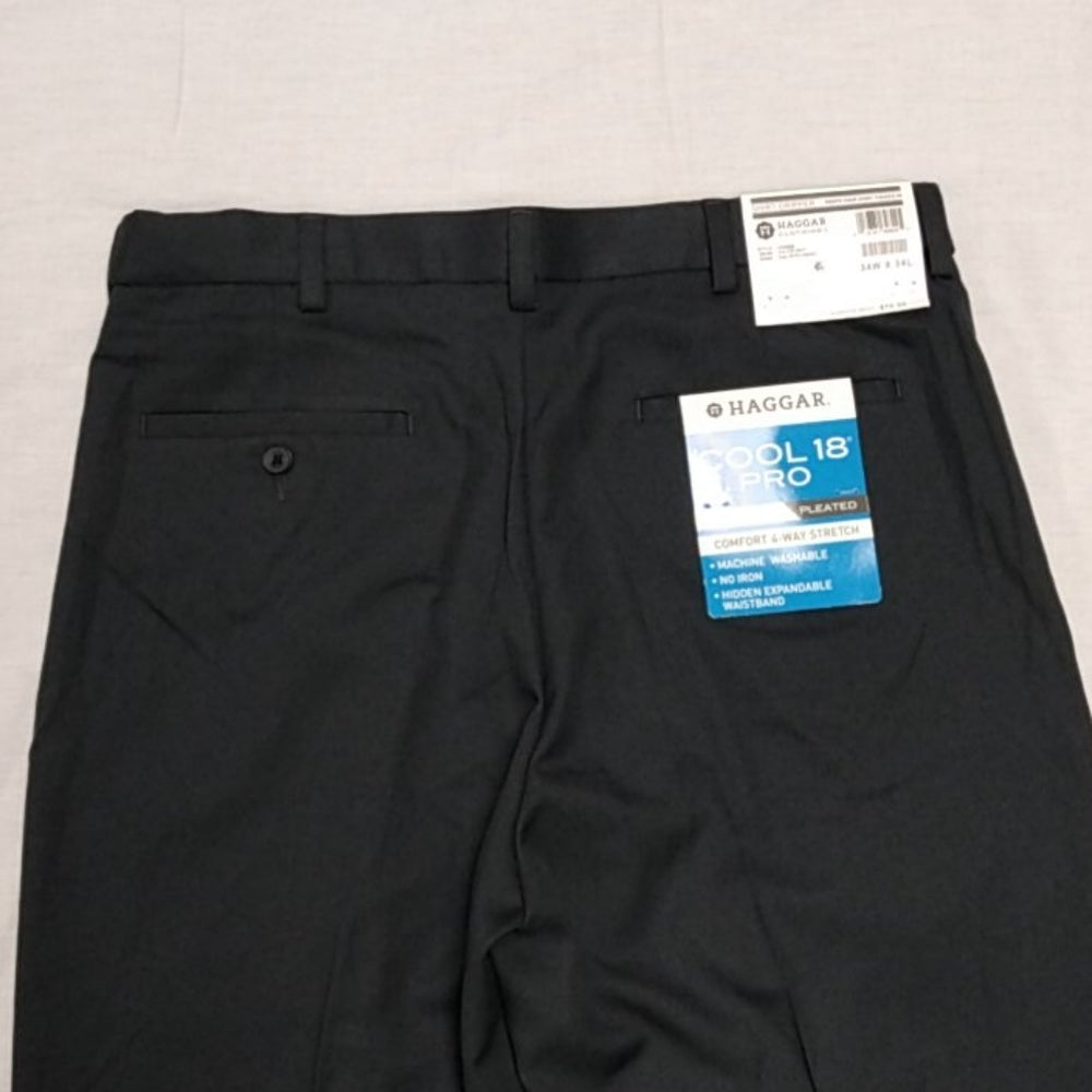 Men's Haggar Cool Pro Classic Fit Pleated Pants - Heather Navy - 44x32 - NWT