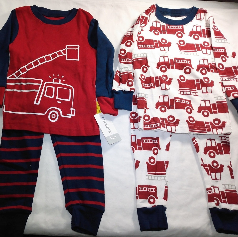 Carter's 4 pc Firetruck Snug Fit Cotton Pajama new with tags