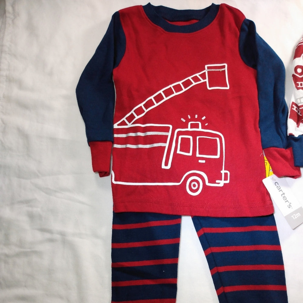 Carter's 4 pc Firetruck Snug Fit Cotton Pajama new with tags