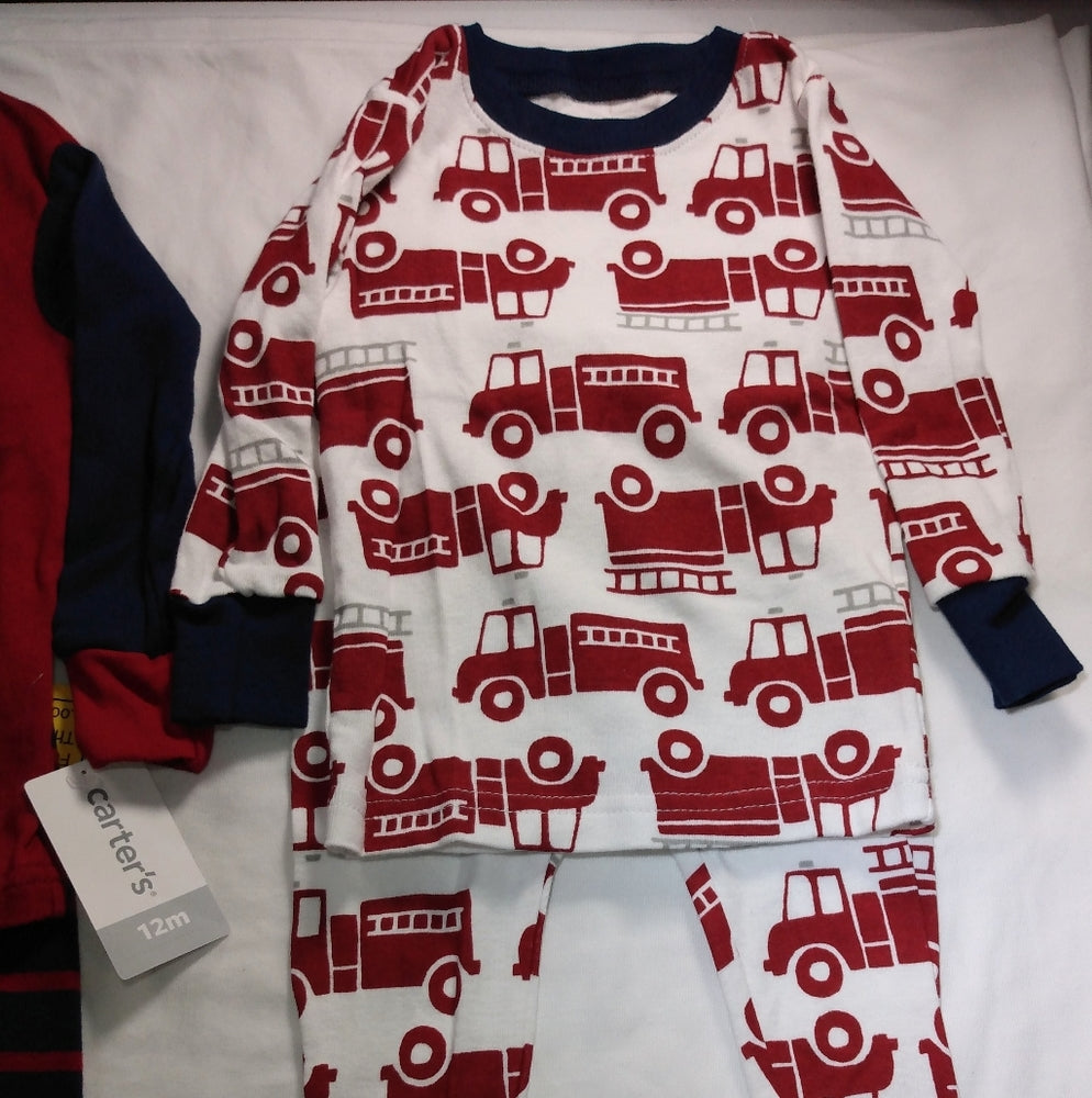 Carter's 4 pc Firetruck Snug Fit Cotton Pajama new with tags