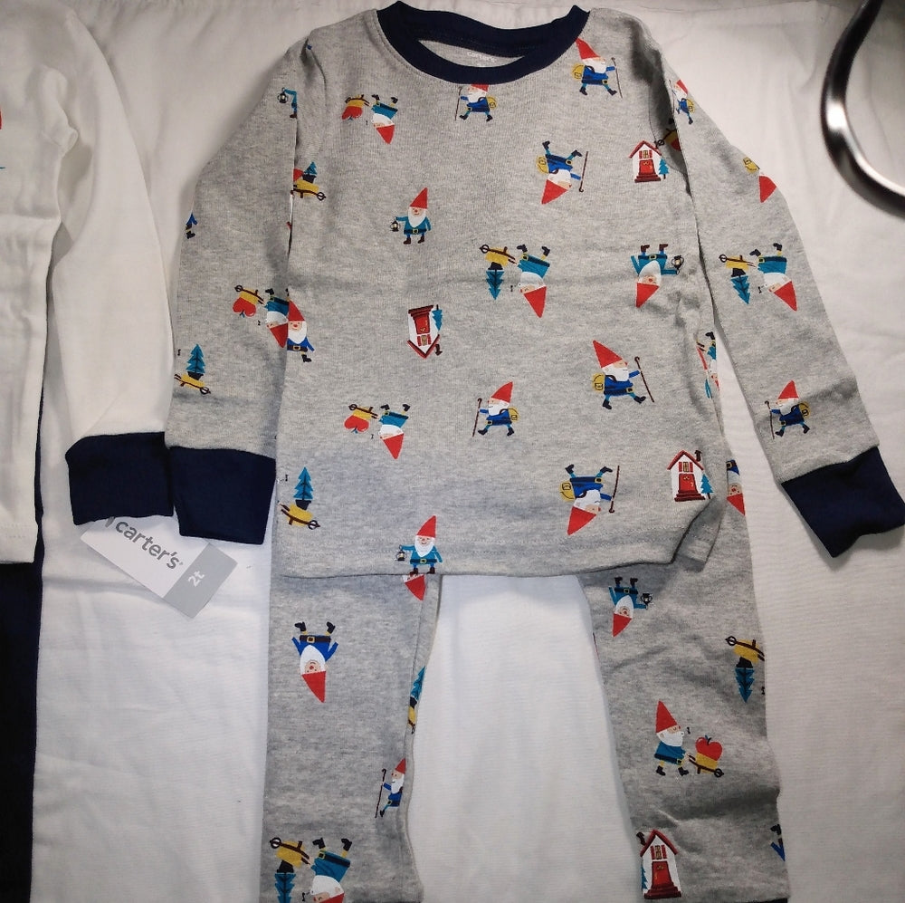 Carter's 4-Piece Gnomes Snug Fit Cotton PJs - Toddler Boy New with tags