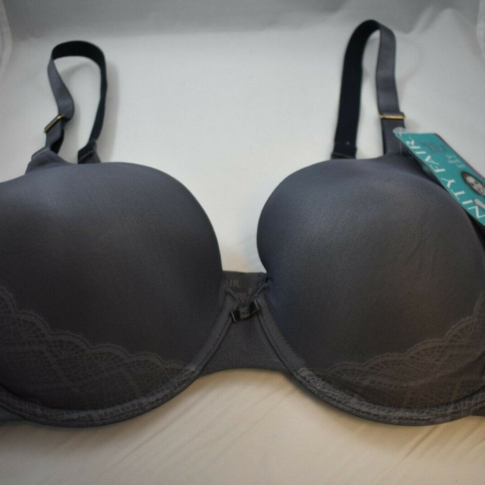 2 Bra Bundle- 36D- Grey Lace and Purple Print- Vanity Fair/ Olga