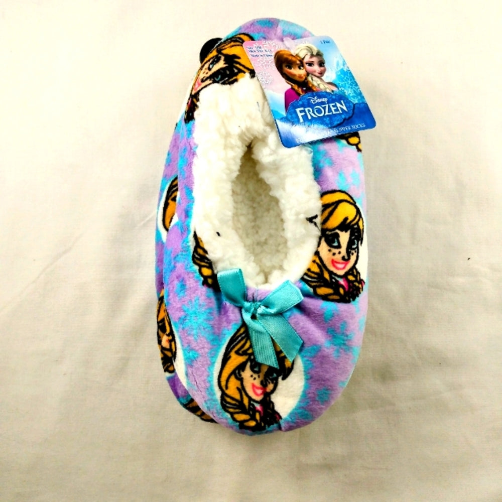 Disney Frozen Anna Elsa Fuzzy Babba Slipper Socks-New with Tags