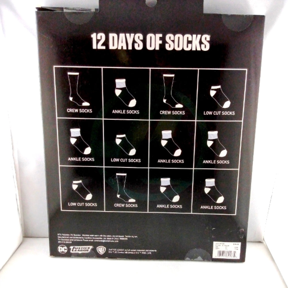 DC Justice League 12 Days of Socks-Boys Size Medium-New Unopened Package