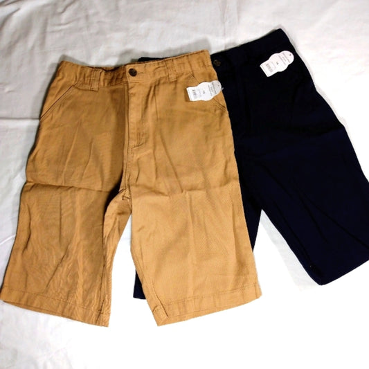 Wonder Nation Boys 2 pack Flat Front Shorts-Navy/Khaki-New with Tags