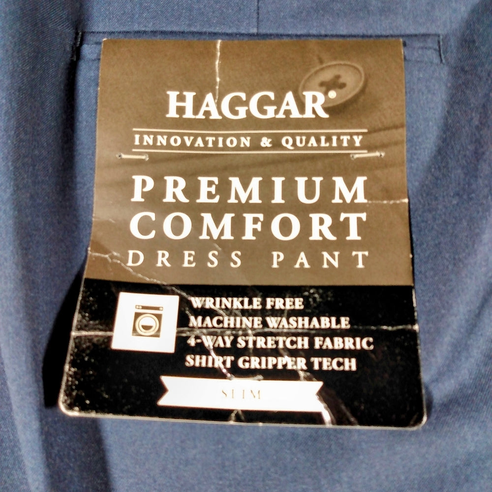 Haggar Premium Comfort Dress Pant Slim - Blue - 32x34 - New with Tags