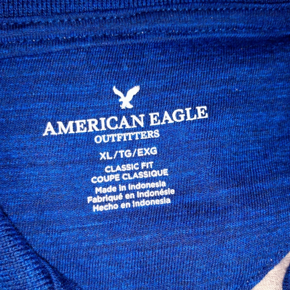 American Eagle Polo-Blue/Grey/Maroon-XL-New with Tags