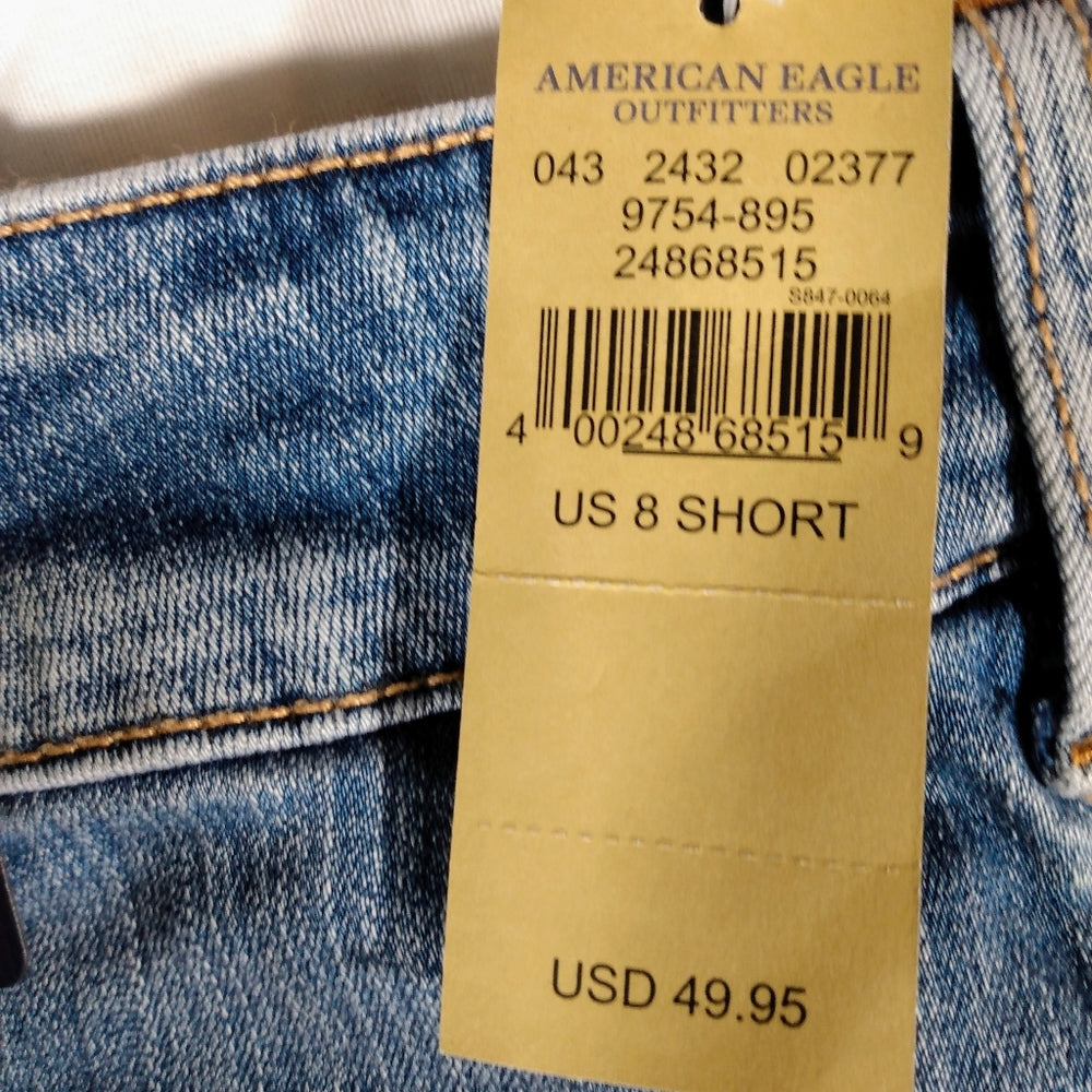 American Eagle Women's Straight Crop-Blue Slush #9754-New with Tags