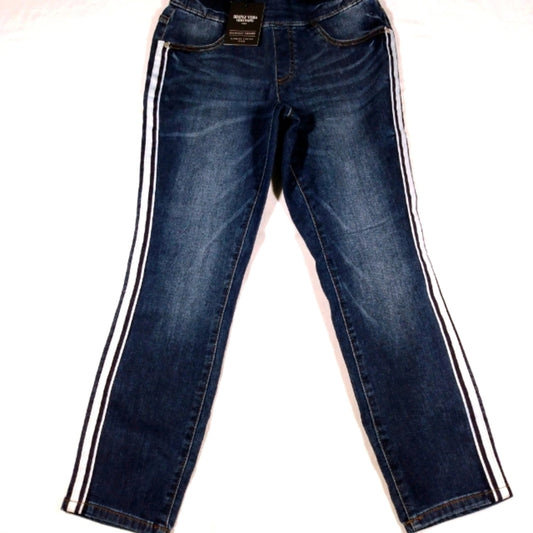 Simply Vera Vera Wang Tuxedo Stripe Jegging Capri-Dark Blue-Size 2-New with Tags
