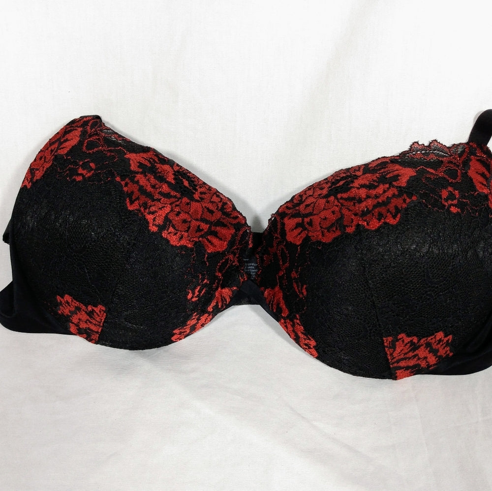 Maidenform Push Up & In Underwire Bra-Black and Red-Lace-Various Sizes-NWOT