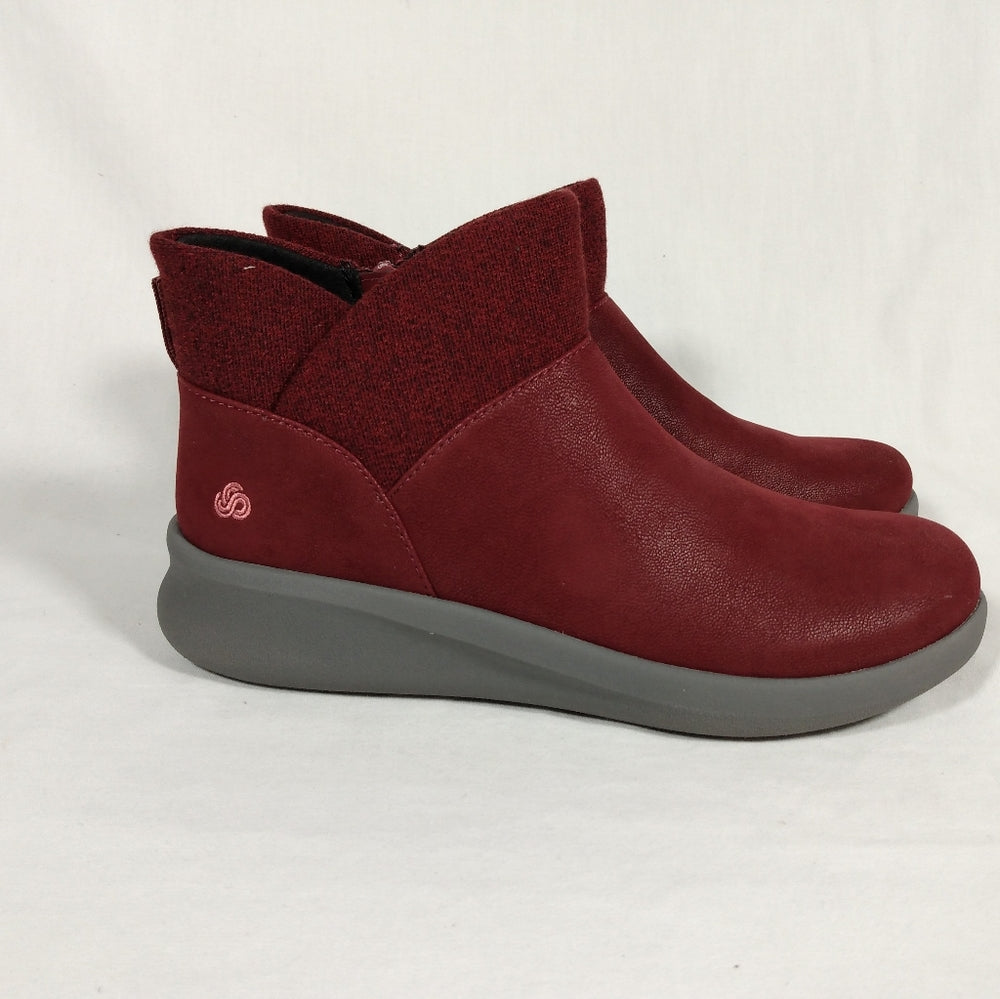 Clarks Cloudstepper Sillian 2.0 Dusk Maroon Bootie NIB