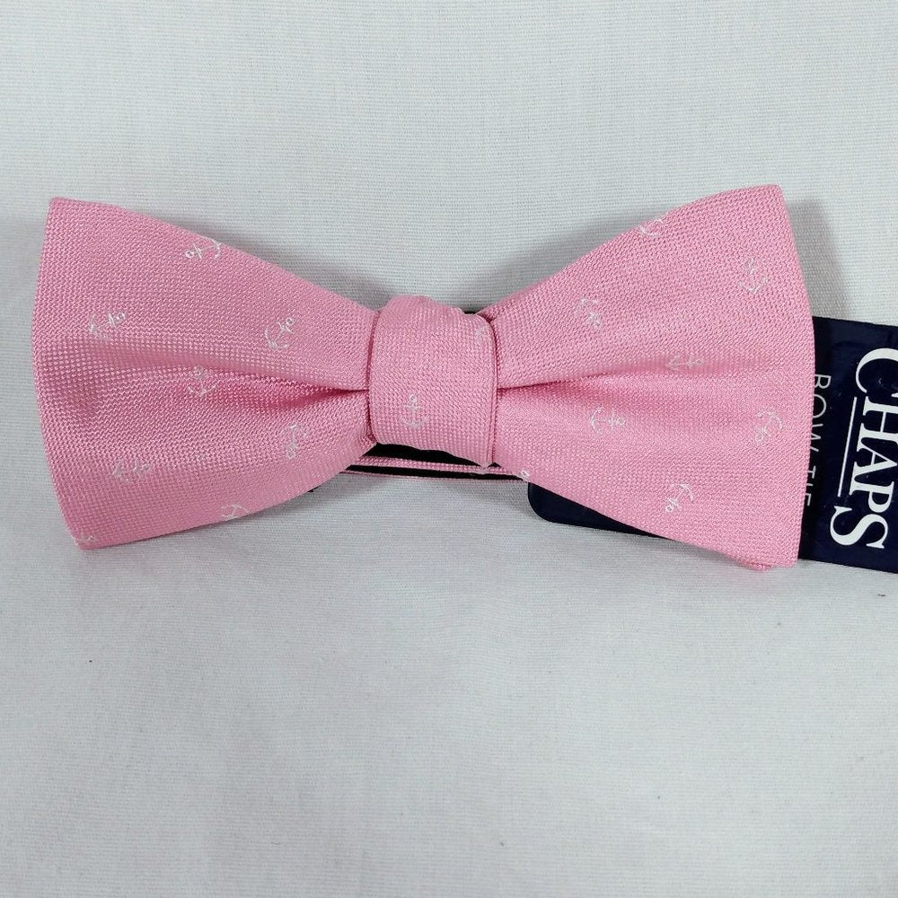 Chaps NWT Bow Tie Pink White Anchors