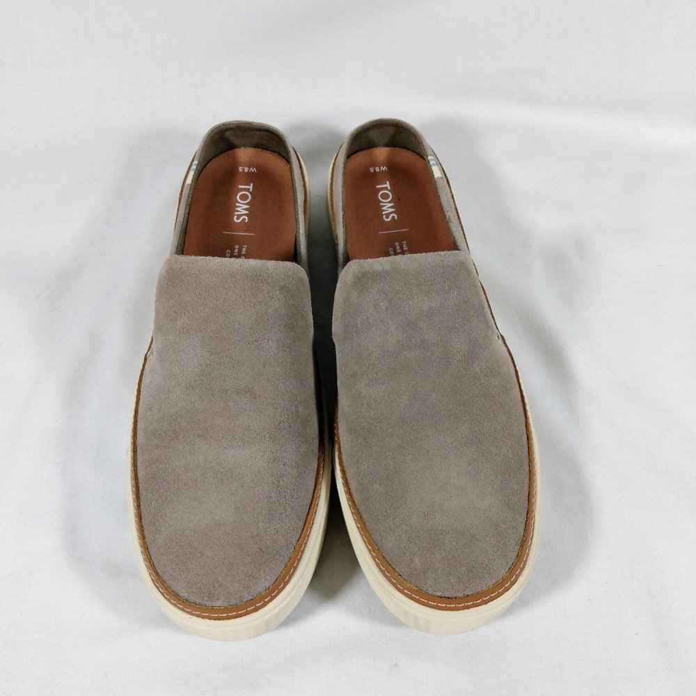 Tom's Sunrise Mule Desert Taupe Suede women's 8.5