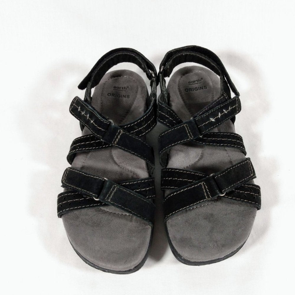 New Earth Origins Westfield Black Strap On Sandals