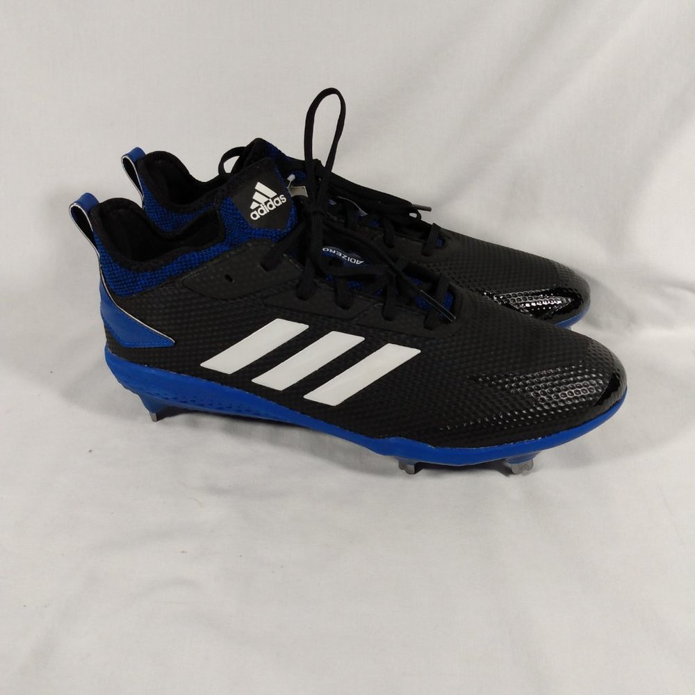 Adidas Adizero Afterburner V Black/Cloud White/Collegiate Royal Metal Cleat-New