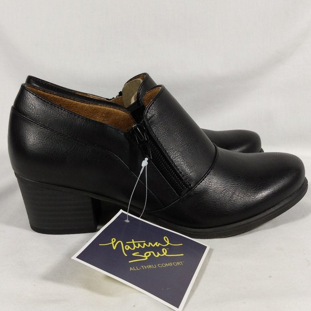 Natural Soul Charleen Bootie in Black Womens New in box