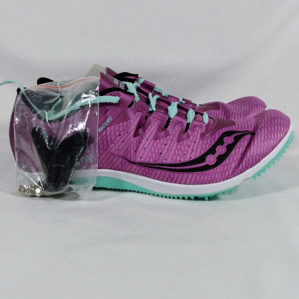 Saucony Women's Endorphin 2 Track Shoe with Carrying Bag- New-Teal/Purple