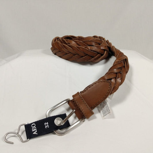 AEO Braided Leather Belt Brown NWT