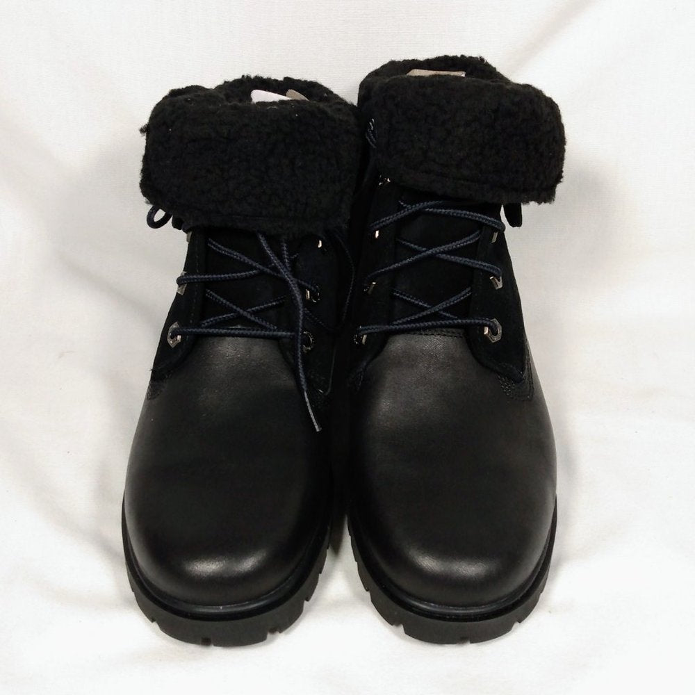 Timberland Jayne Teddy Fleece Down Waterproof Boots-Black-New in Box