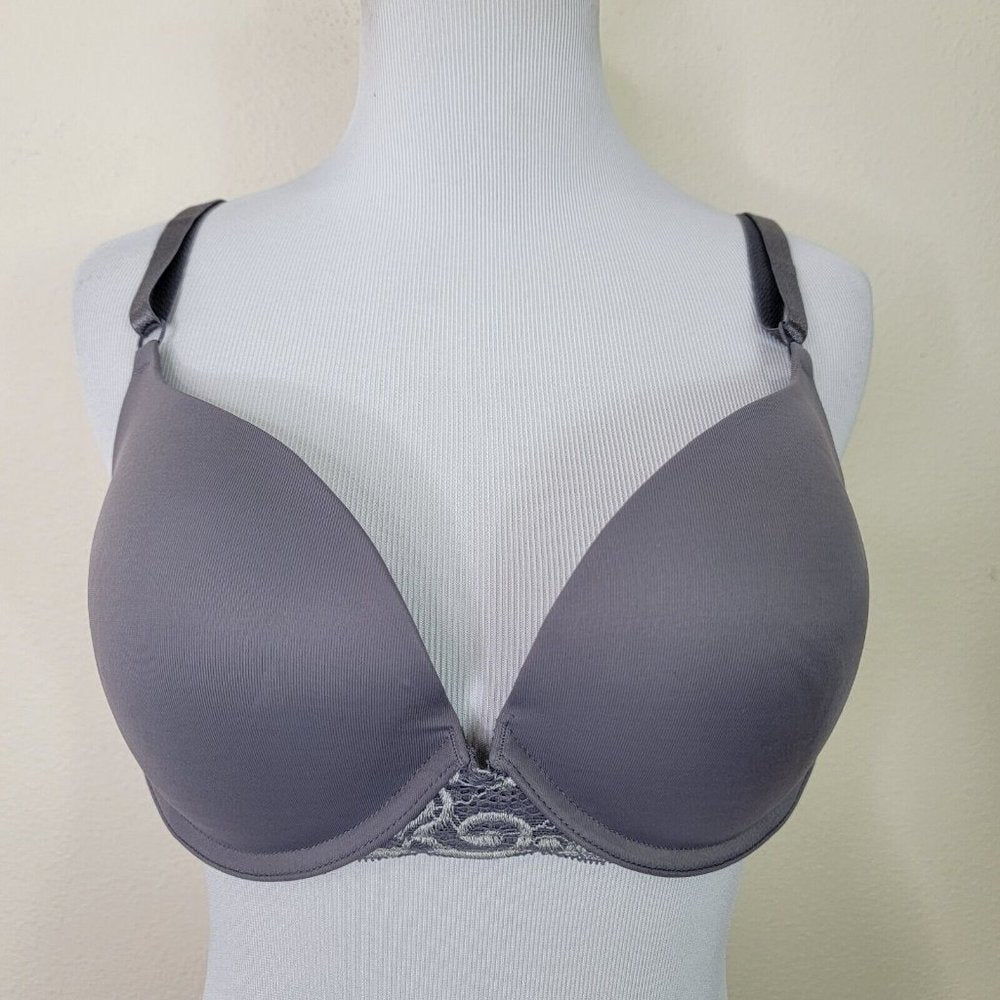 Maidenform Self Expressions Women's Gray Lace Underwire Push Up-40D-New with Tag