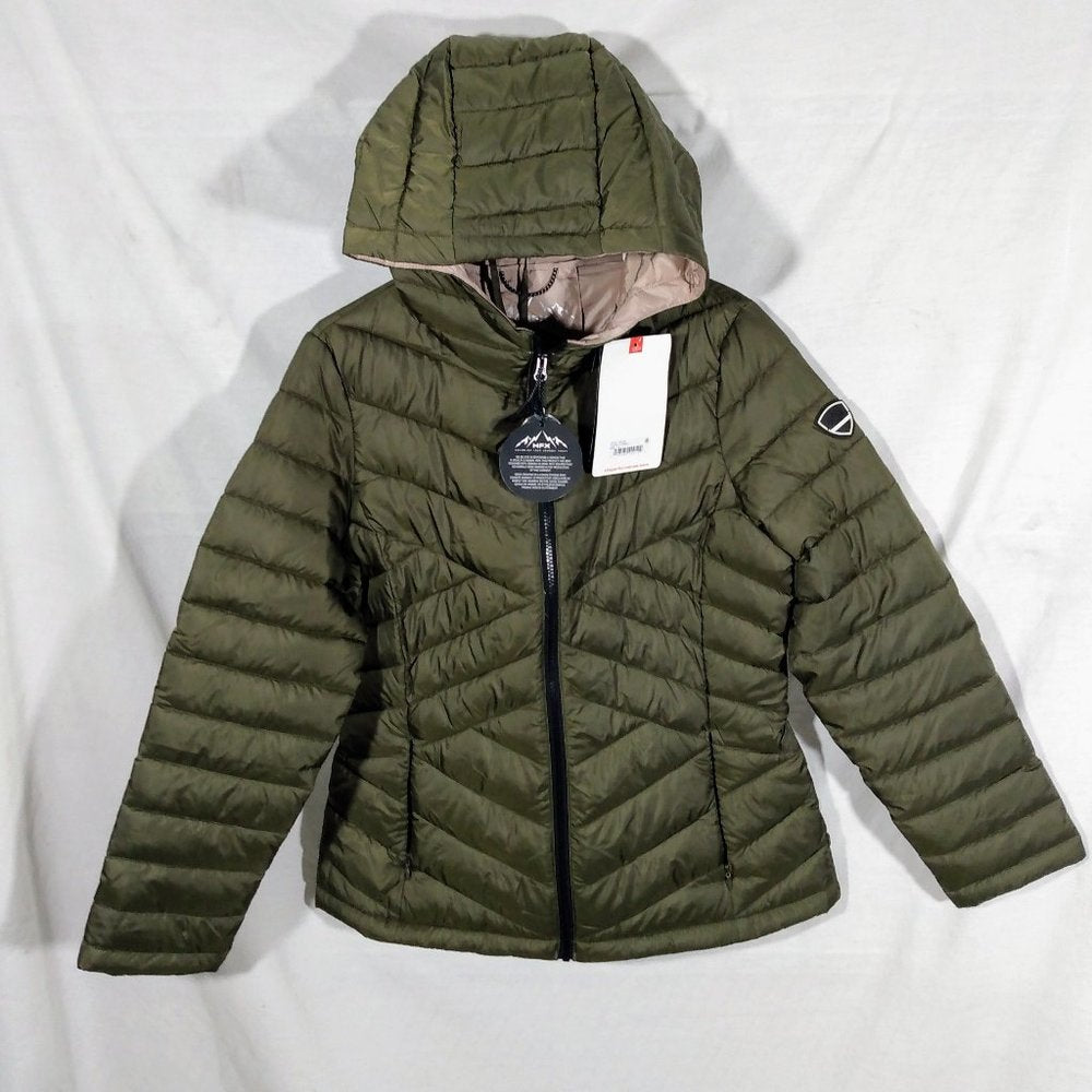 HFX Performance Puffer Jacket-Olive Green-Medium-New with Tags