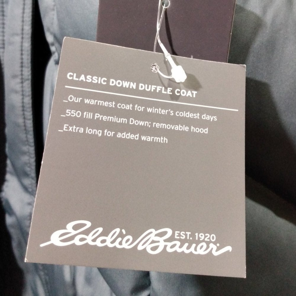 Eddie Bauer Classic Down Duffle Coat-Graphite-Small-New with Tags