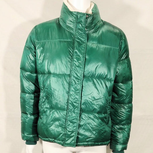 Koolaburra by UGG Puffer Sherpa Trim Jacket-Green-Large-New with Tags