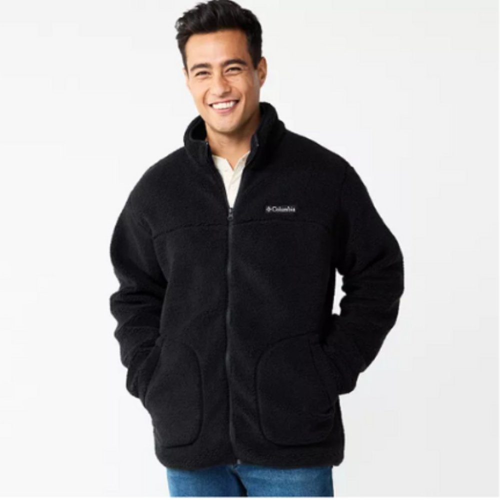 Columbia Rugged Ridge II Sherpa Lined Fleece Jacket-Black-Medium-New without Tag