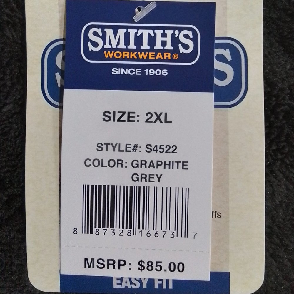 Smith’s Workwear Sherpa Lined Fleece Jacket-Graphite Grey-2XL-New with Tags