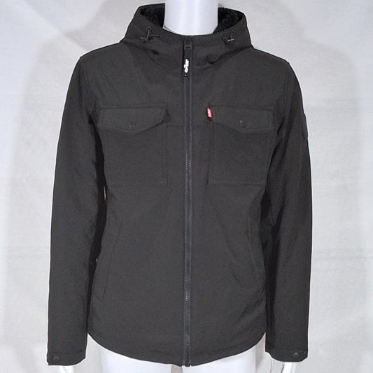 Levis Softshell Sherpa Lined Hooded-Black-Medium-New with Tags