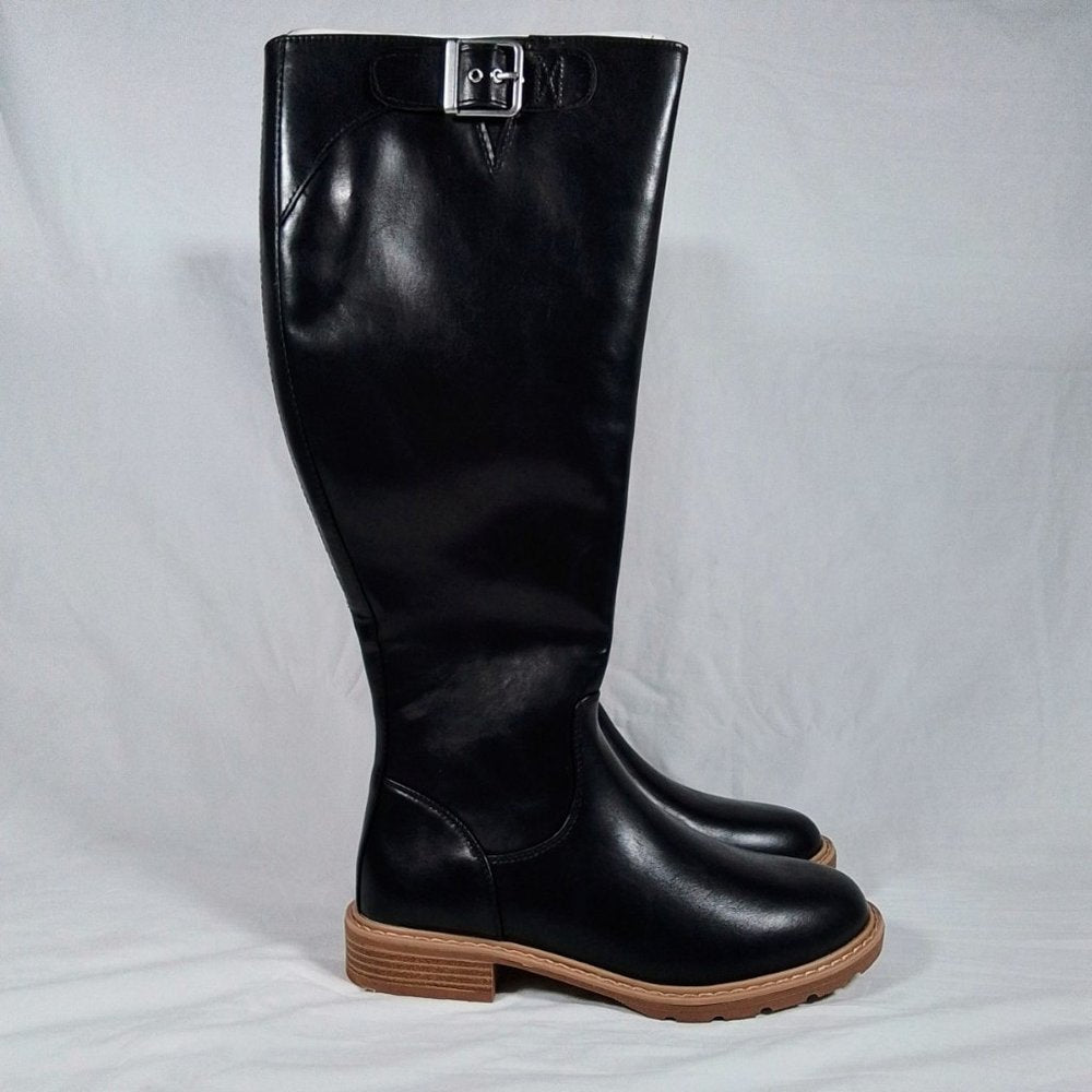 Time and Tru Women's Riding Boot Wide Width-Black-Size 7 Wide-NIB-Knee High