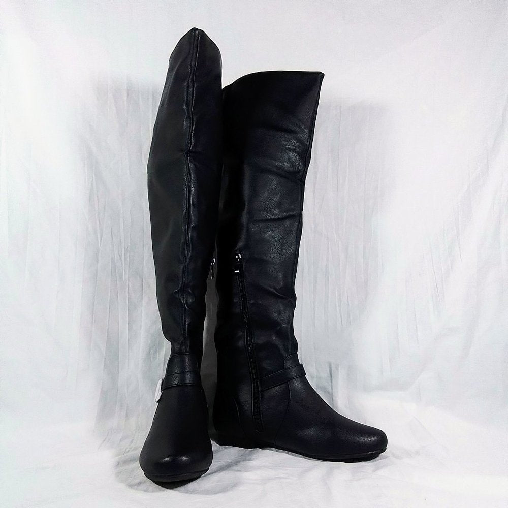 Women's Journee Collection Loft Tall Riding Boot-Black-Size 7-New in Box