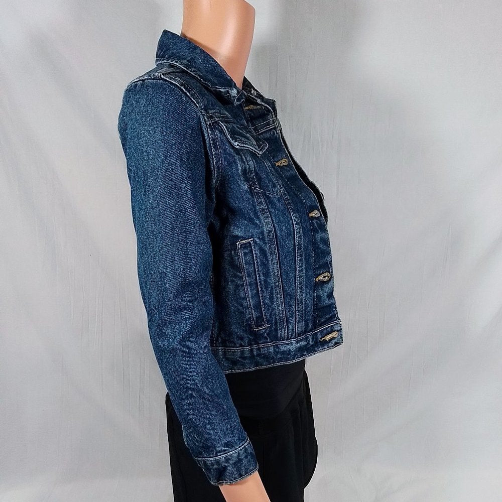 Levi Strauss & Co Big Girls' Jean Trucker Jacket-Dark Wash-Size Small-NWOT