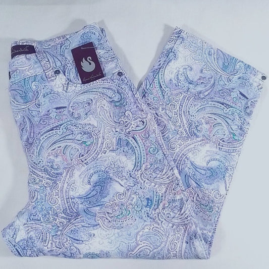 Gloria Vanderbilt Amanda Capri-Lavender Kiss-Prussian Paisley-Various Sizes-NWT