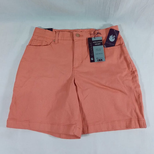 Gloria Vanderbilt Women's Amanda Shorts-Peach Punch-14-New with Tags
