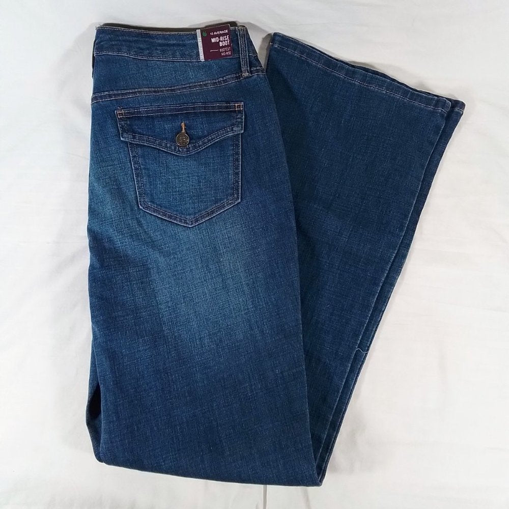 Gloria Vanderbilt Mid Rise Boot Cut Women's Jeans-Size 10-Rosemont Whiskers-NWT